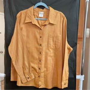 Dickies Women's 2X Gold Button-Up Long-Sleeve 100% Cotton Shirt Utility Work